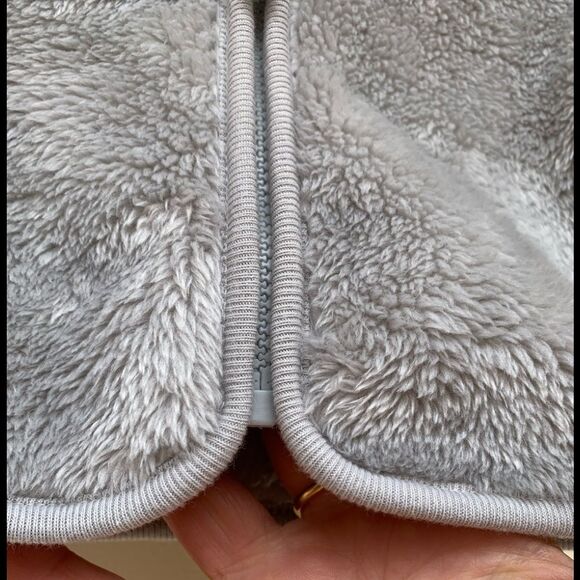 Cat & Jack grey fuzzy hooded with ears jacket, full zipper, adorable, 0-3 mon. - Picture 5 of 8